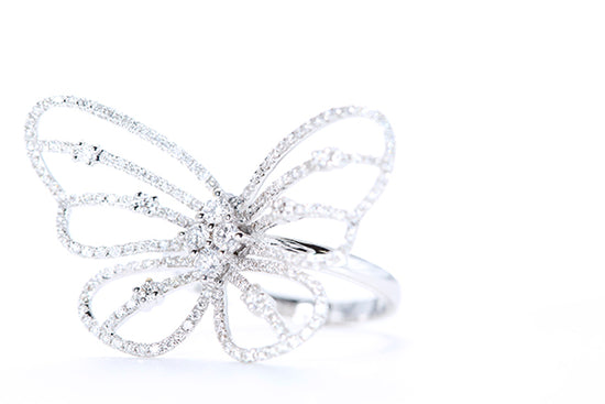 Intricate Diamond Butterfly Ring