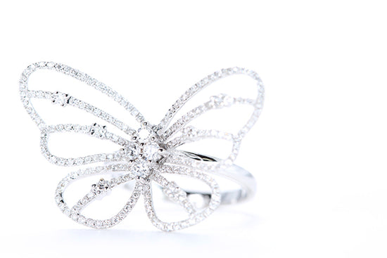 Intricate Diamond Butterfly Ring