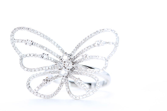 Intricate Diamond Butterfly Ring