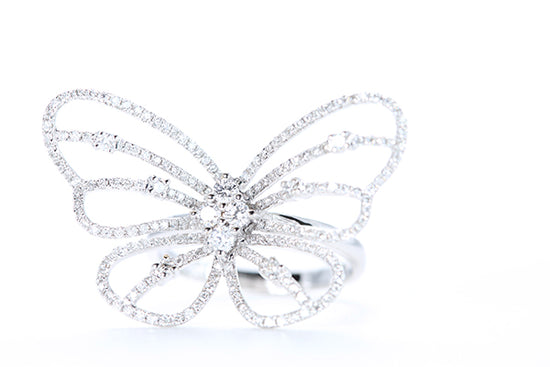 Intricate Diamond Butterfly Ring