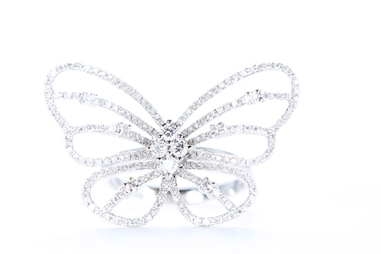 Intricate Diamond Butterfly Ring