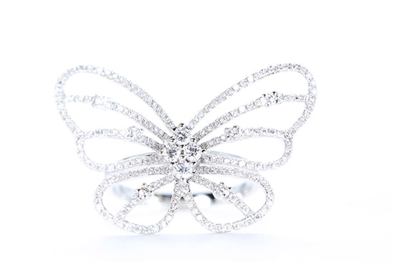 Intricate Diamond Butterfly Ring