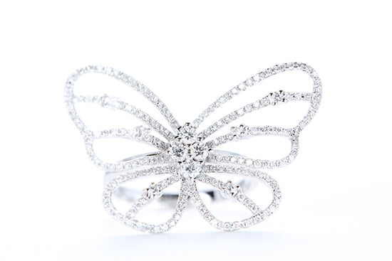 Intricate Diamond Butterfly Ring