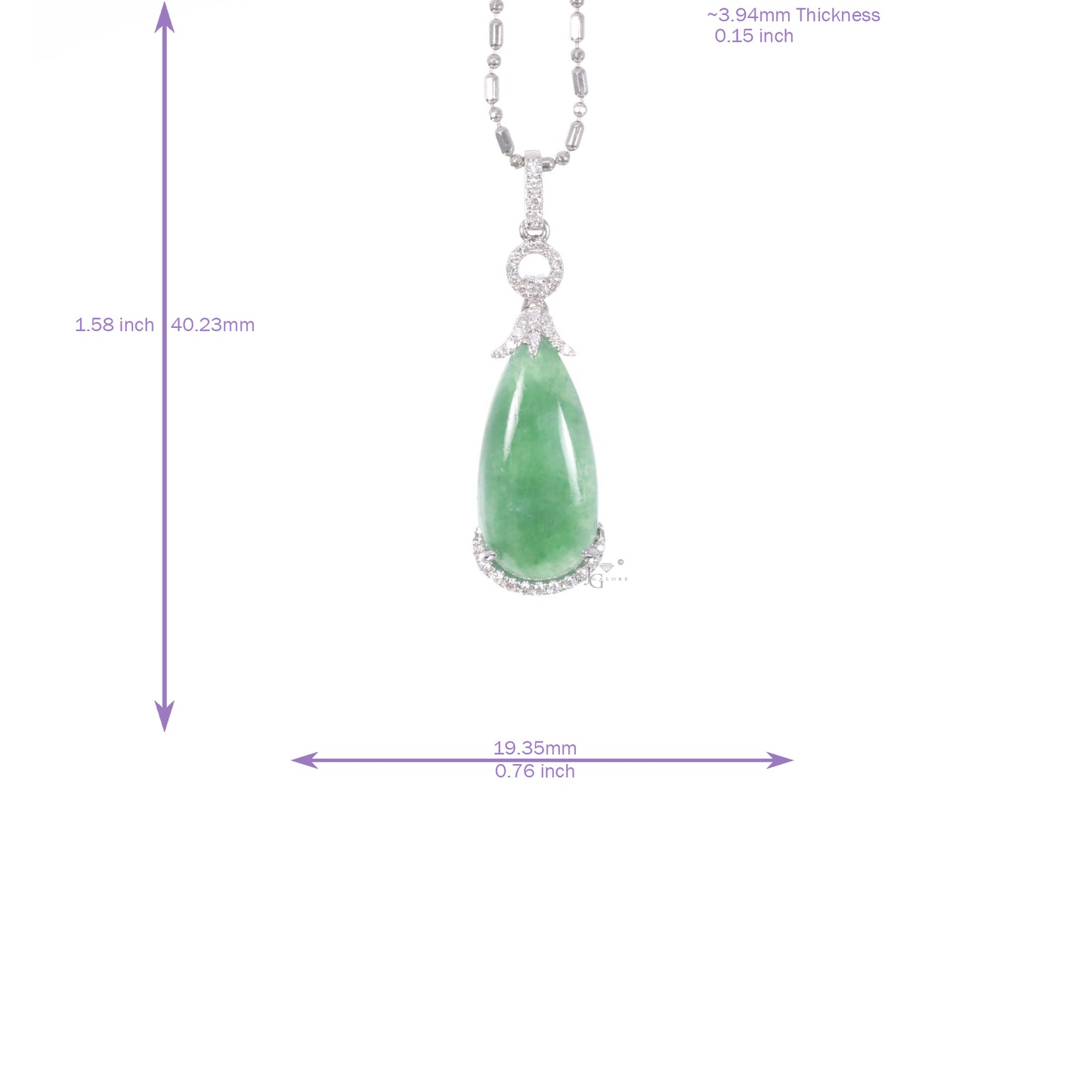 Jadeite Pear Shaped Pendant