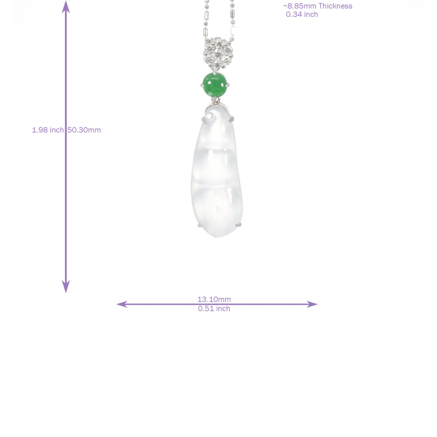 Jadeite Snow Pea Pendant