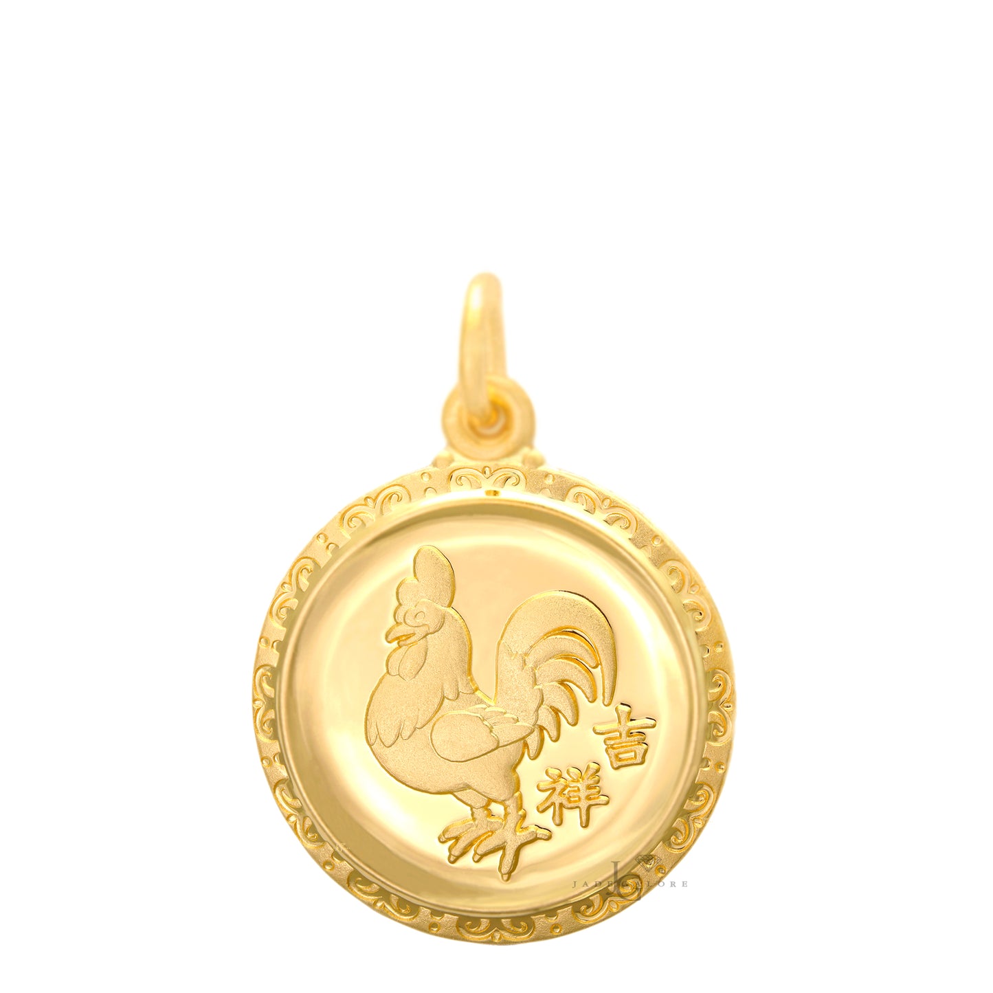 Load image into Gallery viewer, 24K Medium Round Rooster Pendant
