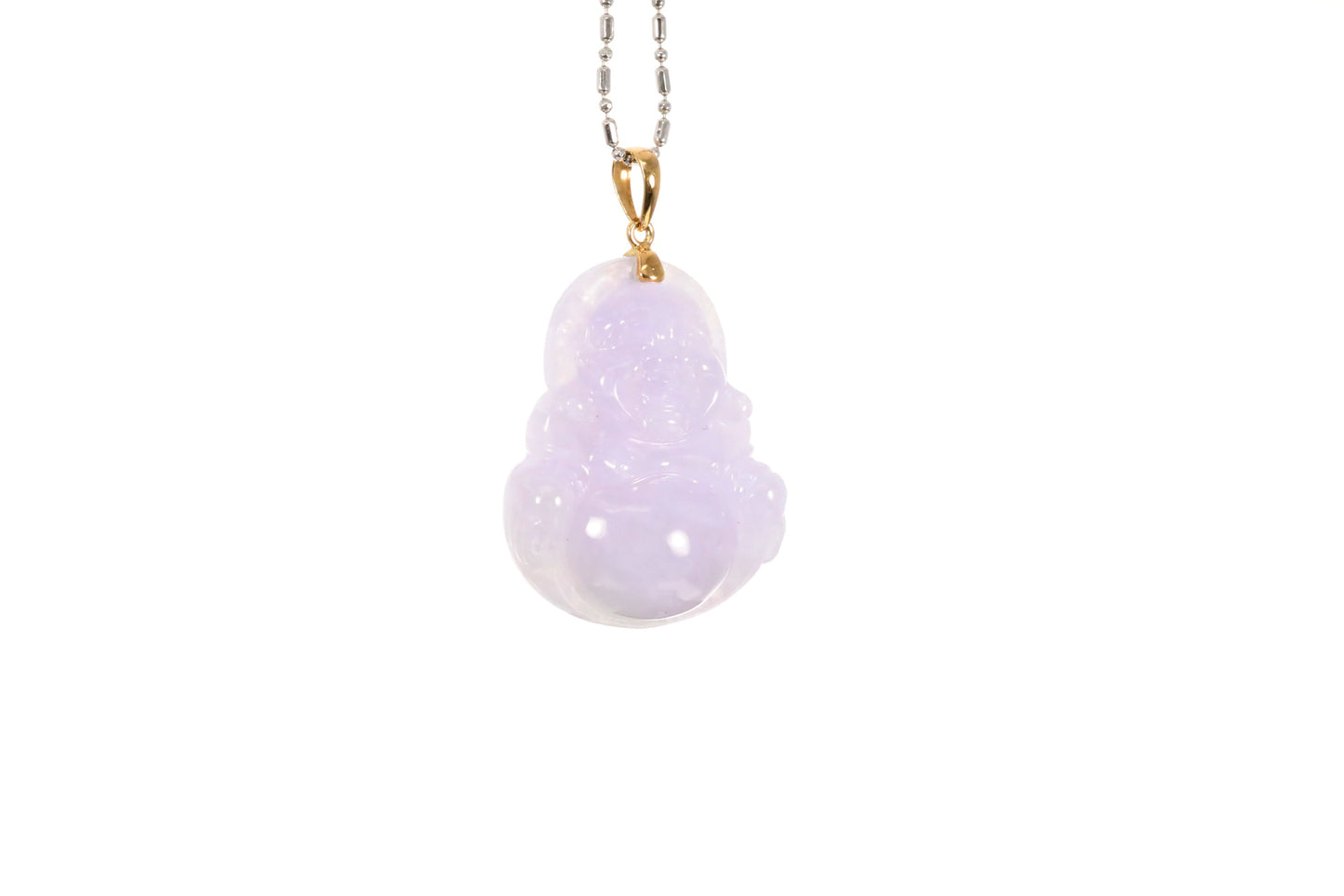 Lavender Jadeite Buddha Pendant