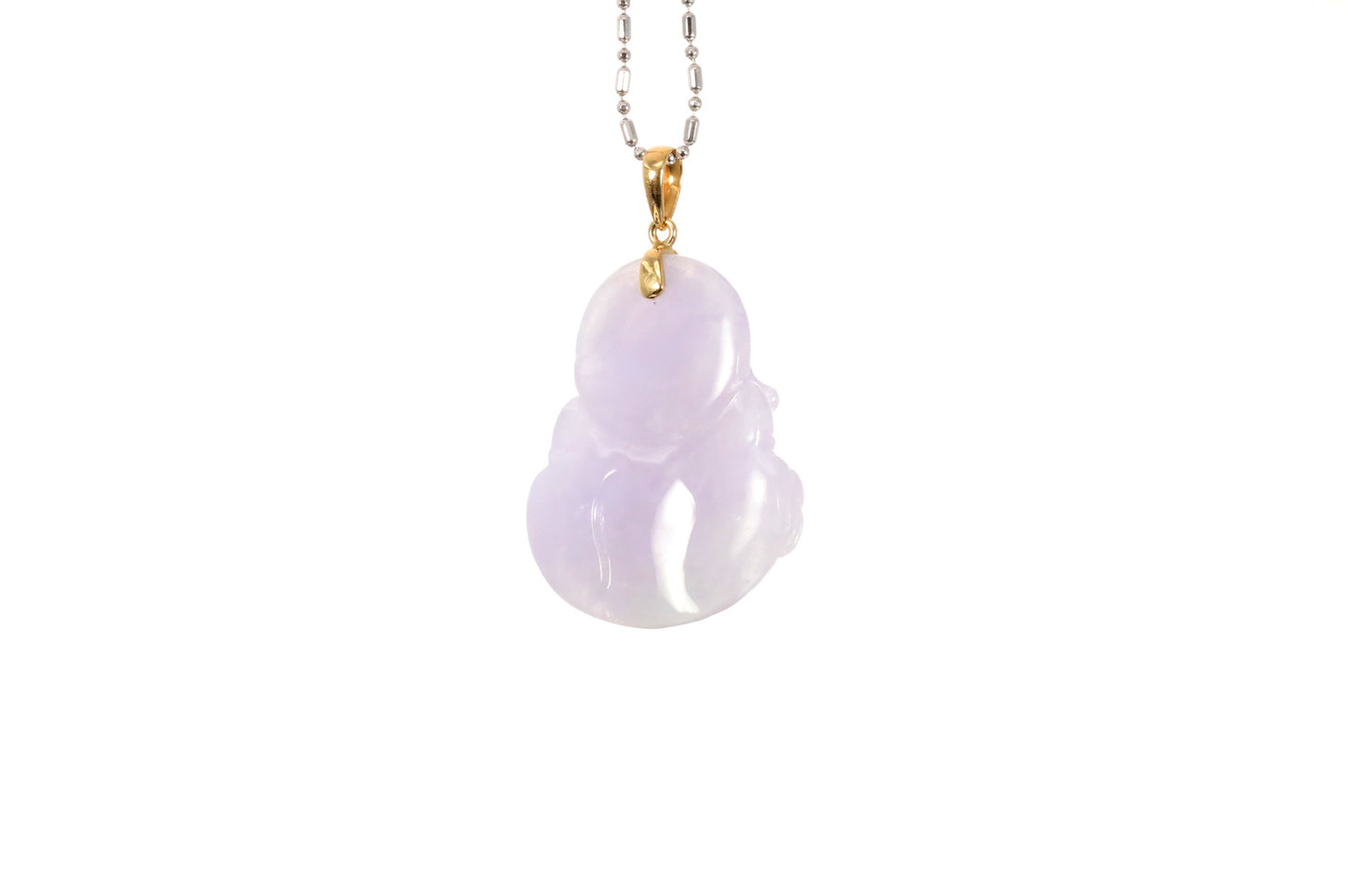 Lavender Jadeite Buddha Pendant