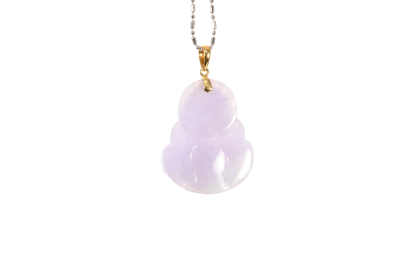 Lavender Jadeite Buddha Pendant