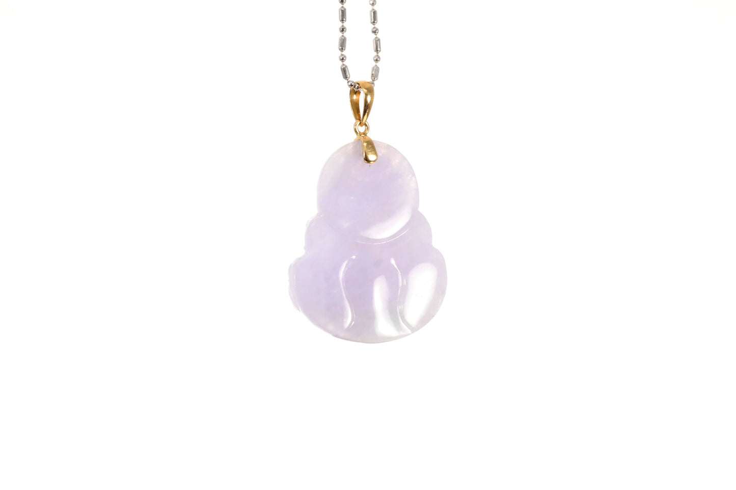 Lavender Jadeite Buddha Pendant