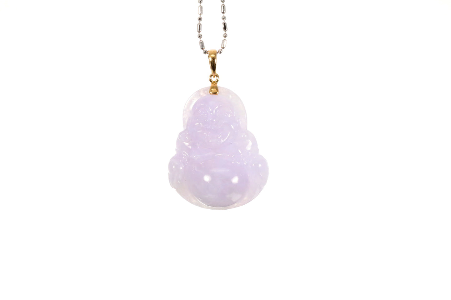 Lavender Jadeite Buddha Pendant