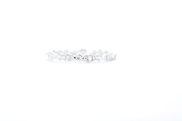 Marquise-Shaped and Round Diamond Eternity Ring