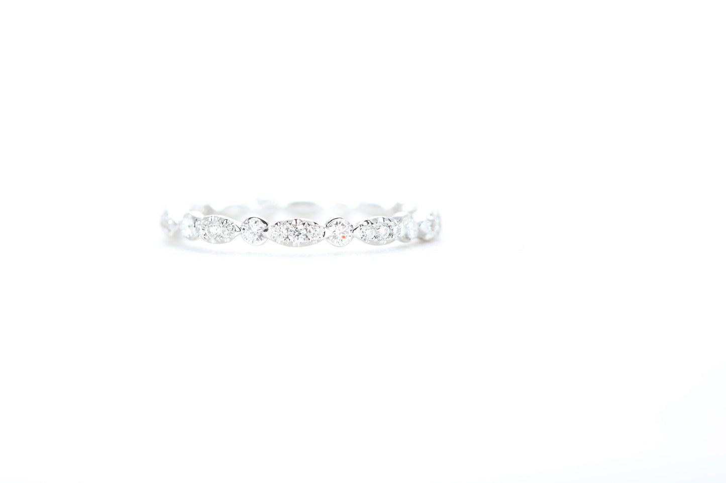 Marquise-Shaped and Round Diamond Eternity Ring