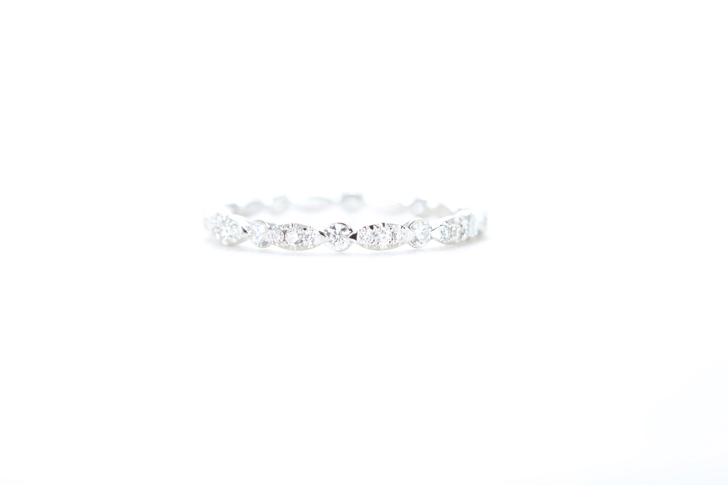 Marquise-Shaped and Round Diamond Eternity Ring