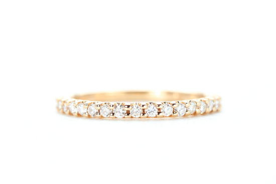 Micro Pavé 1/4 Carat Diamond Ring in 18k Rose Gold