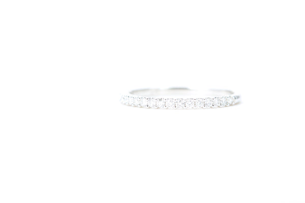 Micro Pavé 1/4 Carat Diamond Ring in 14K White Gold
