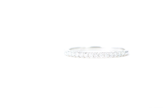 Micro Pavé 1/4 Carat Diamond Ring in 14K White Gold