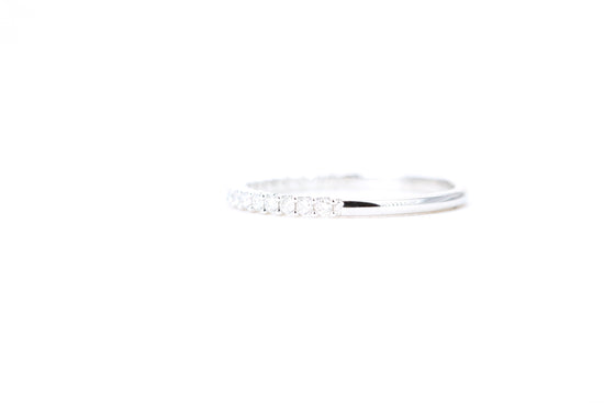 Micro Pavé 1/4 Carat Diamond Ring in 14K White Gold