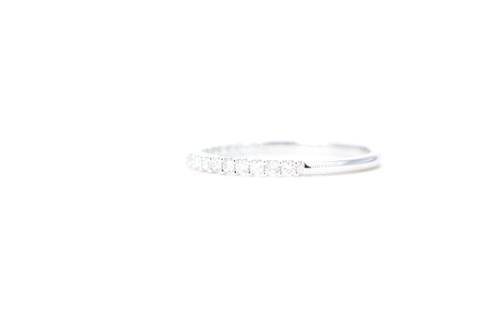 Micro Pavé 1/4 Carat Diamond Ring in 14K White Gold