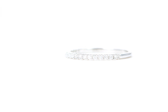 Micro Pavé 1/4 Carat Diamond Ring in 14K White Gold