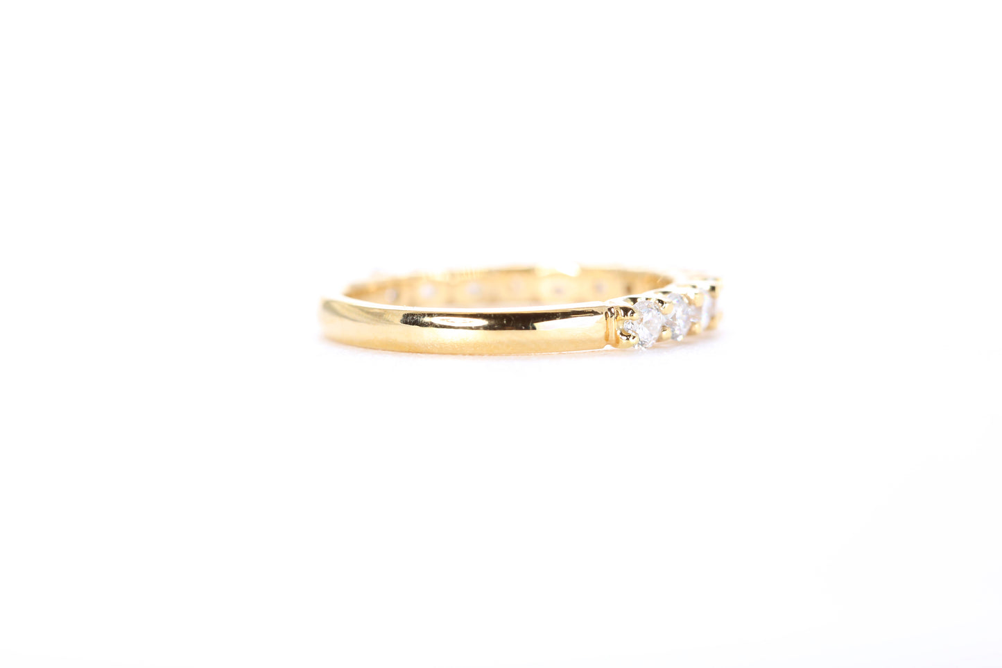Micro Pavé 3/4 Carat Diamond Ring in 18k Yellow Gold