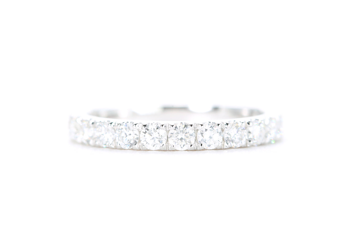 Micro Pavé Diamond Ring 3/4 Carat in White Gold