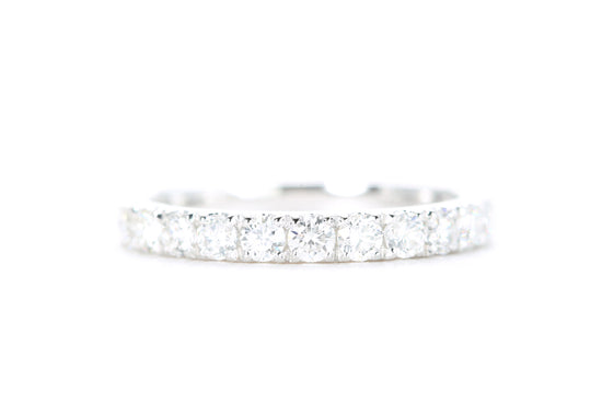 Micro Pavé Diamond Ring 3/4 Carat in White Gold