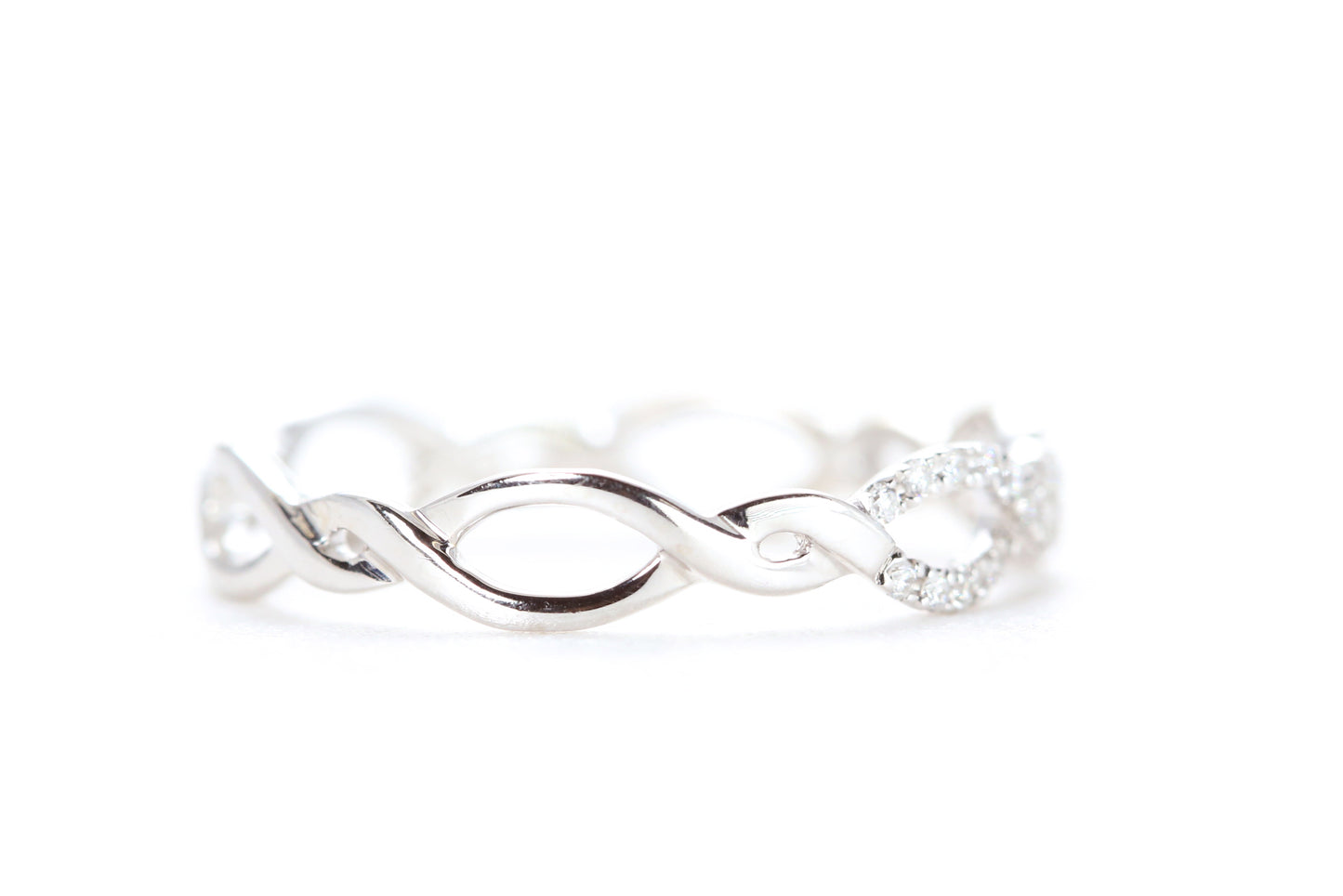 Open Twist Diamond Ring White Gold