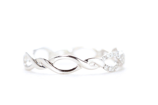 Load image into Gallery viewer, Open Twist Diamond Ring White Gold
