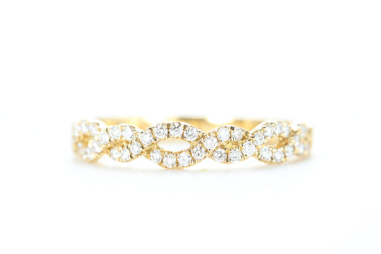 Open Twist Diamond Ring Yellow Gold