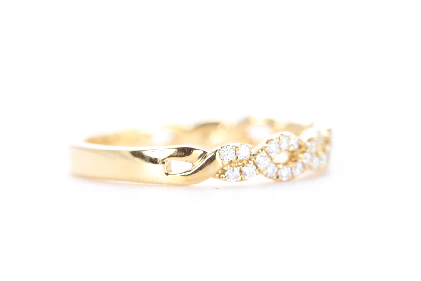 Open Twist Diamond Ring Yellow Gold