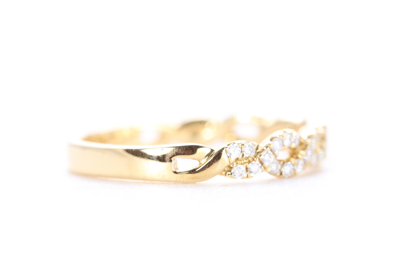 Open Twist Diamond Ring Yellow Gold