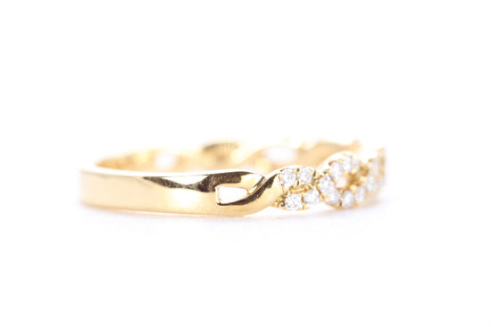 Open Twist Diamond Ring Yellow Gold