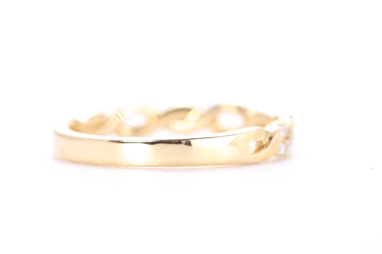 Open Twist Diamond Ring Yellow Gold