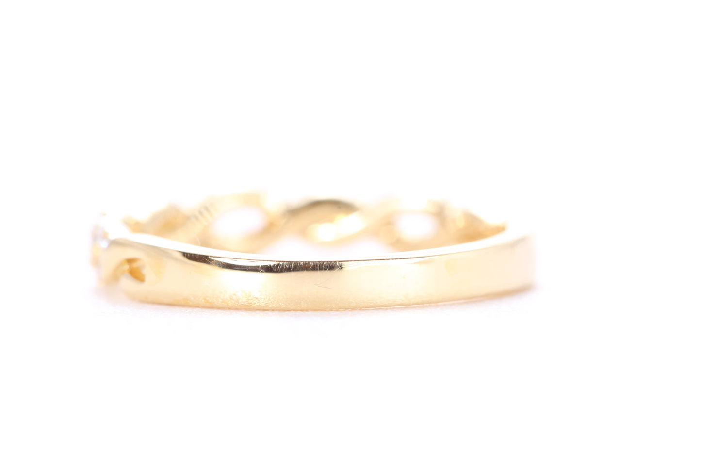 Open Twist Diamond Ring Yellow Gold