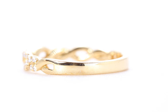 Open Twist Diamond Ring Yellow Gold