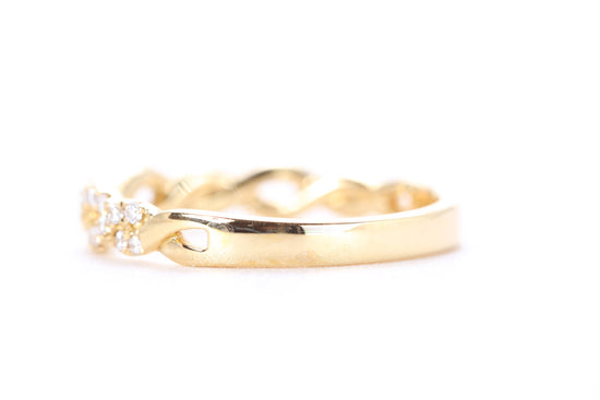 Open Twist Diamond Ring Yellow Gold