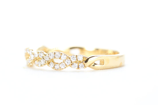 Open Twist Diamond Ring Yellow Gold