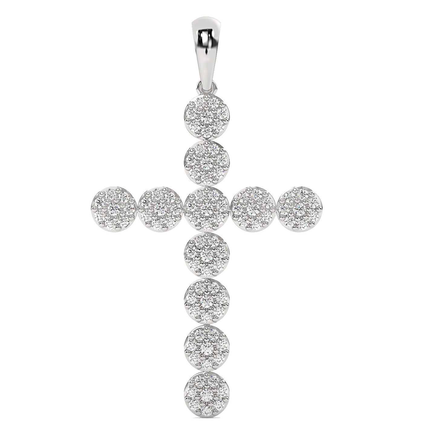 Load image into Gallery viewer, 3/4 CARAT CLUSTER CROSS PENDANT
