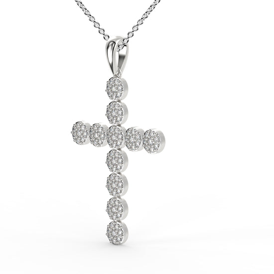 Load image into Gallery viewer, 3/4 CARAT CLUSTER CROSS PENDANT

