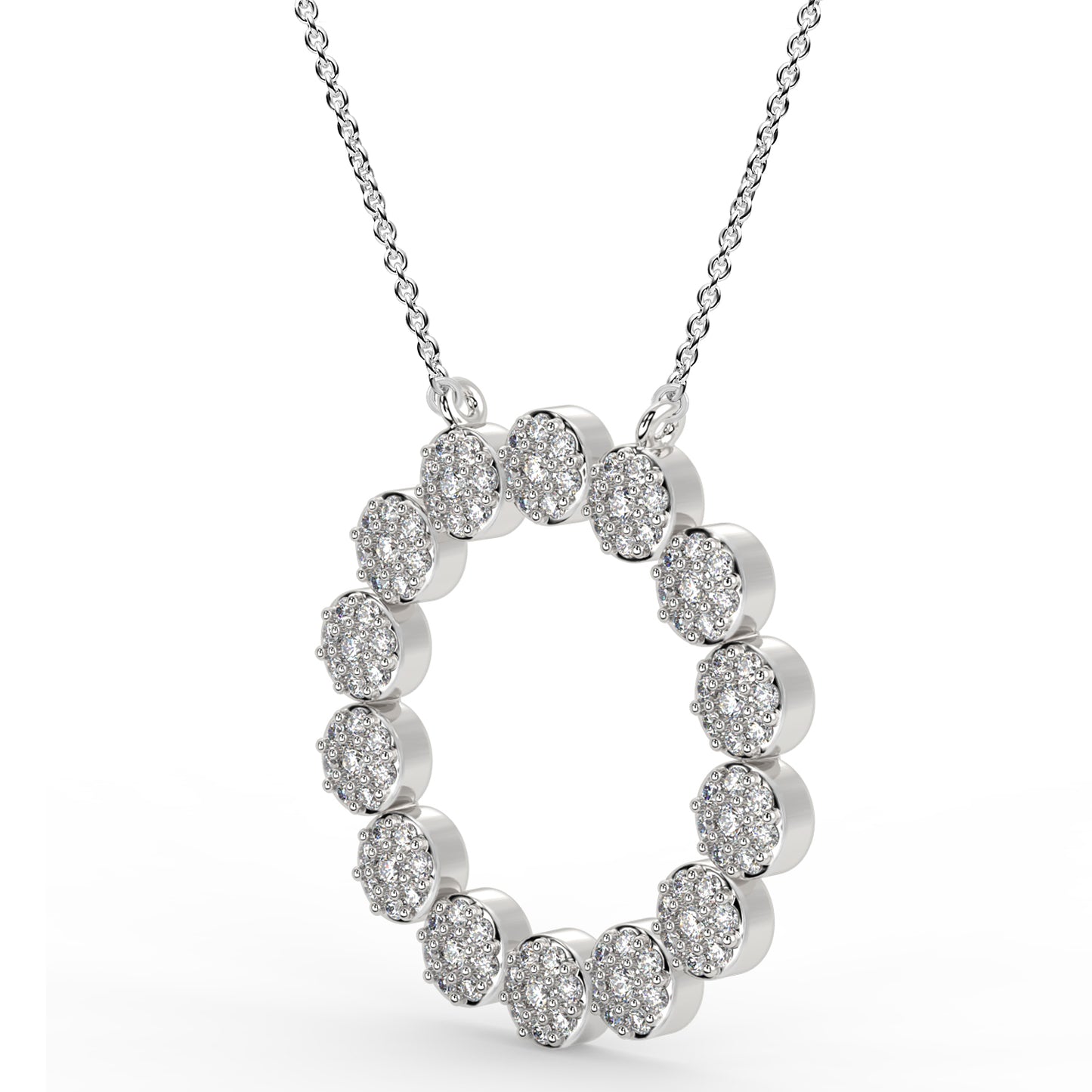 Load image into Gallery viewer, 1/4 CARAT CLUSTER CIRCLE PENDANT
