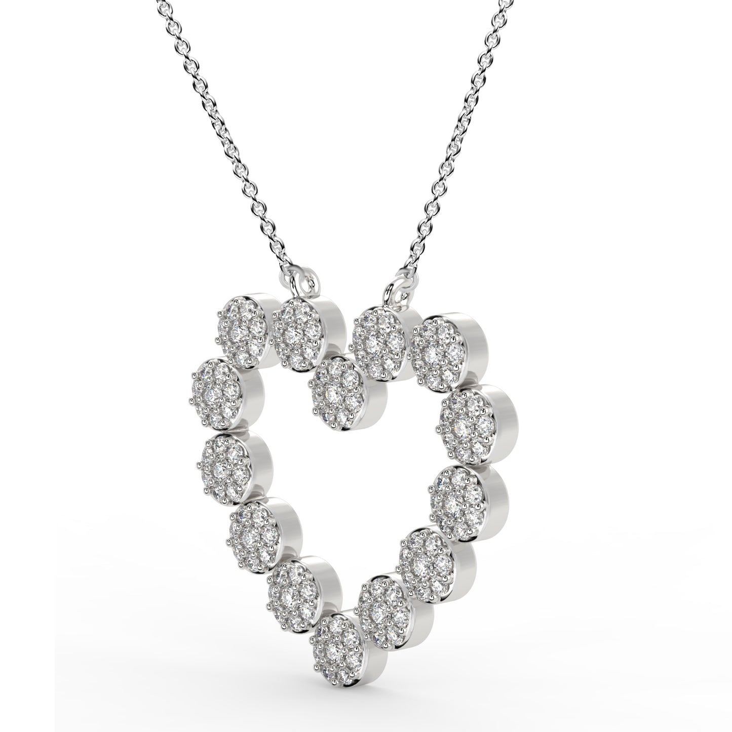 1/4 CARAT CLUSTER HEART PENDANT