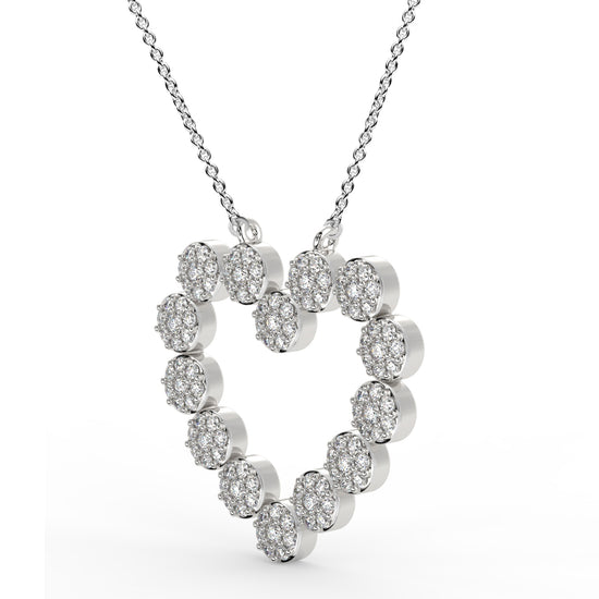 1/4 CARAT CLUSTER HEART PENDANT