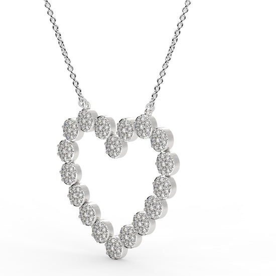 1/2 CARAT CLUSTER HEART PENDANT