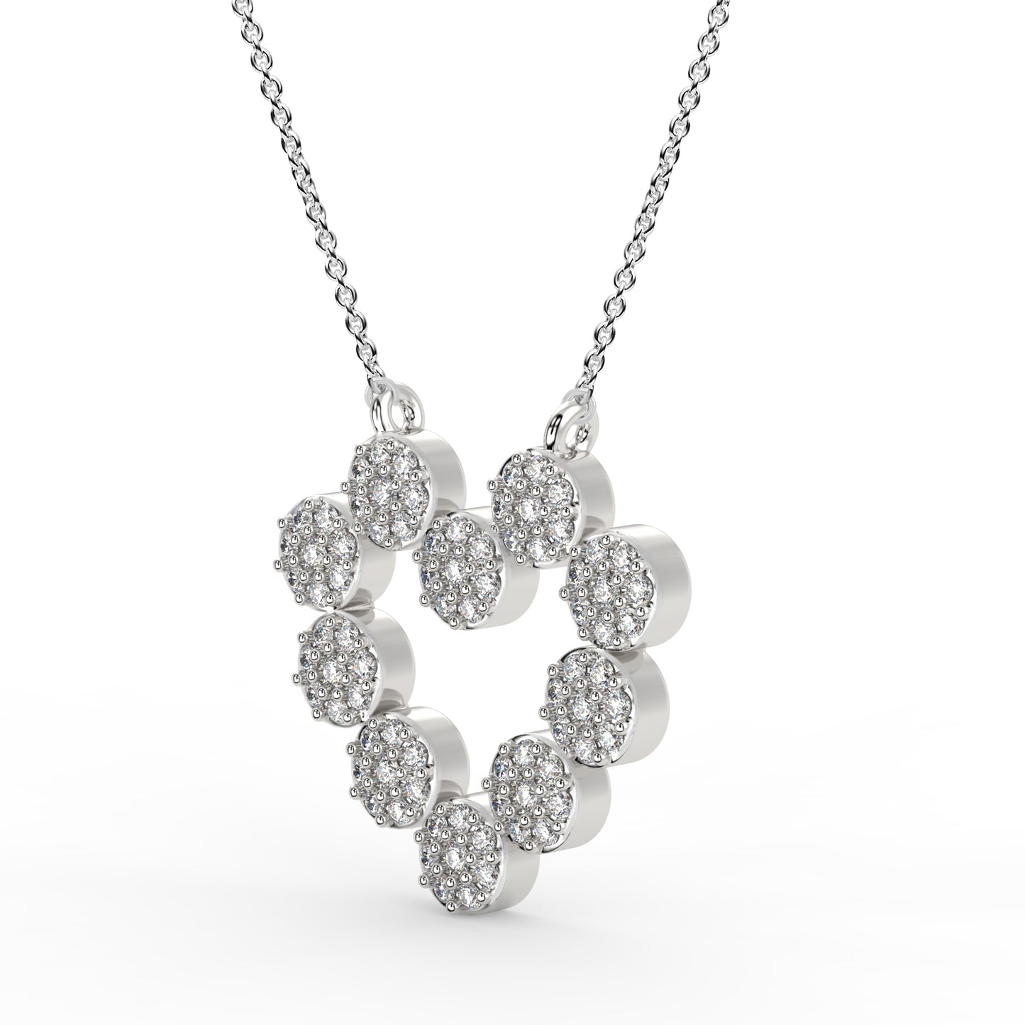 3/4 CARAT CLUSTER HEART PENDANT