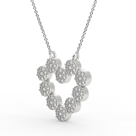 3/4 CARAT CLUSTER HEART PENDANT