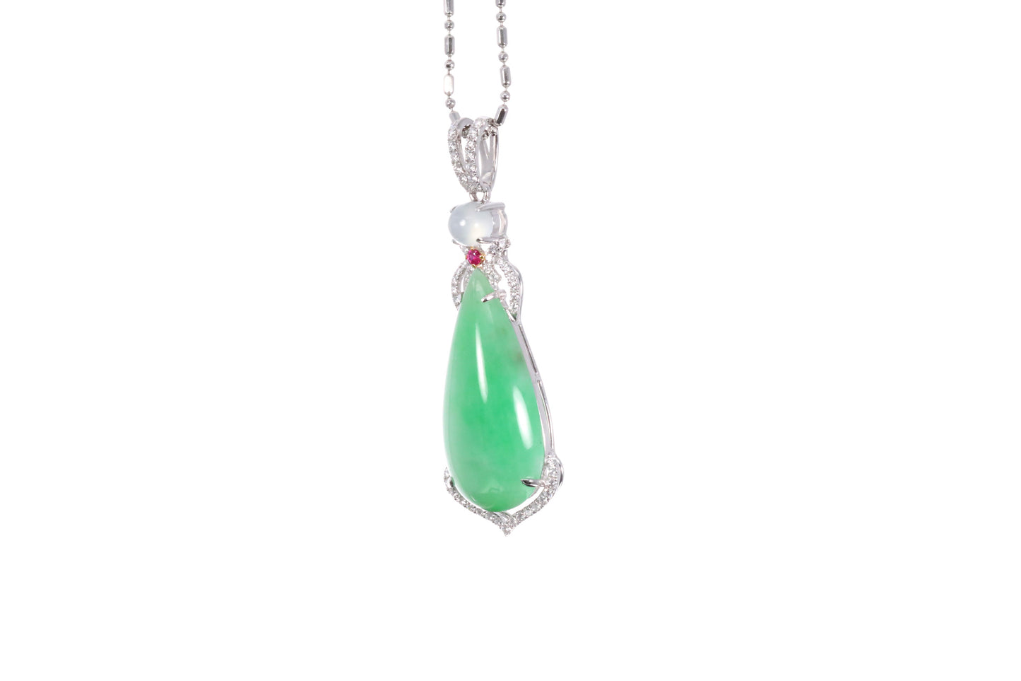 Load image into Gallery viewer, Pear Shaped Jadeite Pendant
