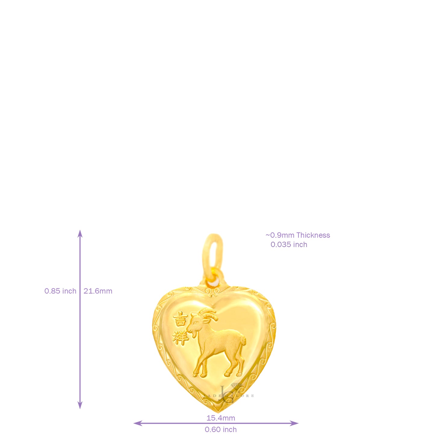 Load image into Gallery viewer, 24K Mini Heart Ram Pendant
