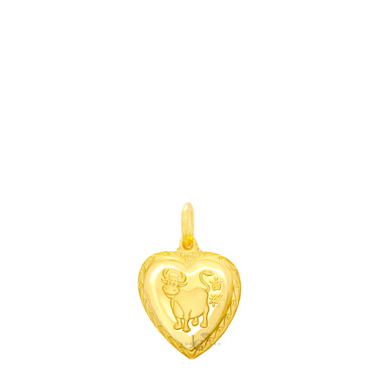 Load image into Gallery viewer, 24K Mini Heart Ox Pendant
