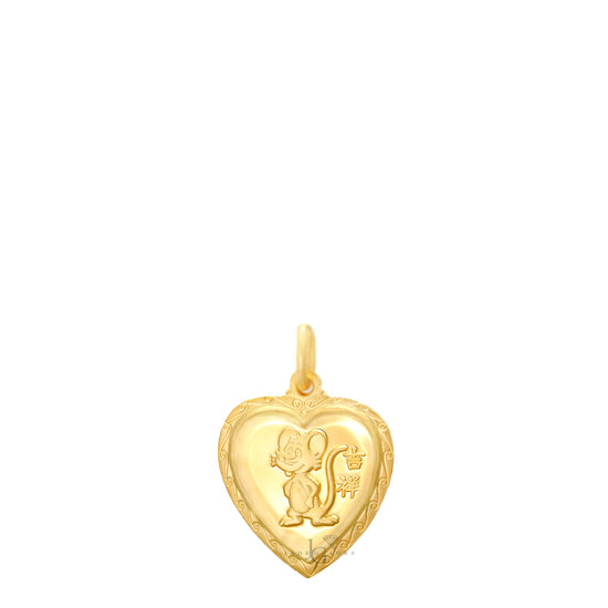 Load image into Gallery viewer, 24K Mini Heart Rat Pendant
